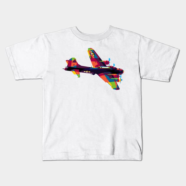 B17 Flying Fortress Kids T-Shirt by wpaprint